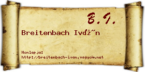 Breitenbach Iván névjegykártya